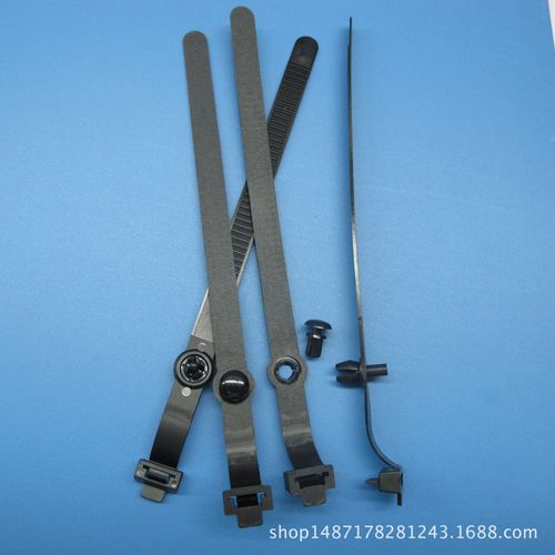 工厂生产固定锁式束线带 铆钉扎带 铆钉扎带 塑料黑色扎带